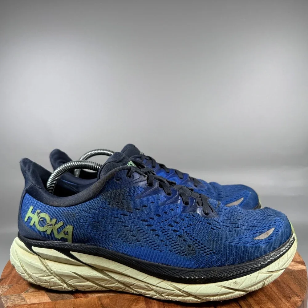 Hoka‎ One One Clifton 8 Mens 10.5D Blue Running Shoes 1119393 DBOS
